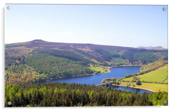 Ladybower Reservoir, Peak District, England Acrylic by Hazel Wright