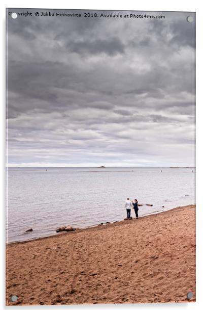 Negotiations At The Beach Acrylic by Jukka Heinovirta