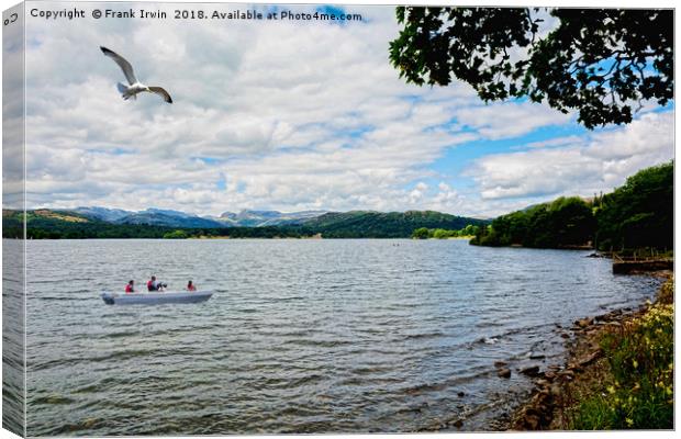 a Quiet Windermere from the lake edge. Canvas Print by Frank Irwin