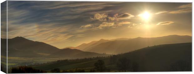 Evening light of The Lake District near Threlkeld Canvas Print by Philip Brown