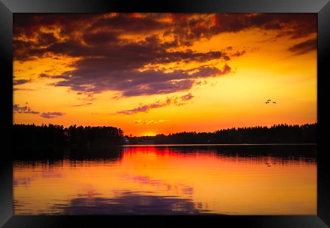 Swedish sunset Framed Print by Hamperium Photography