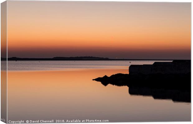 West Kirby Sunset Reflection   Canvas Print by David Chennell