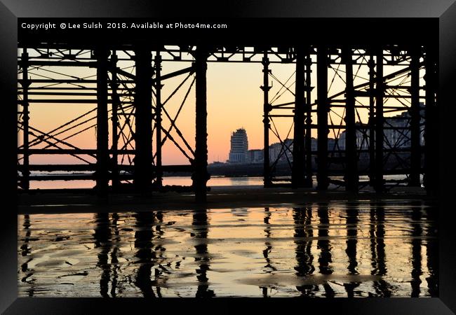 Hastings pier afterglow Framed Print by Lee Sulsh