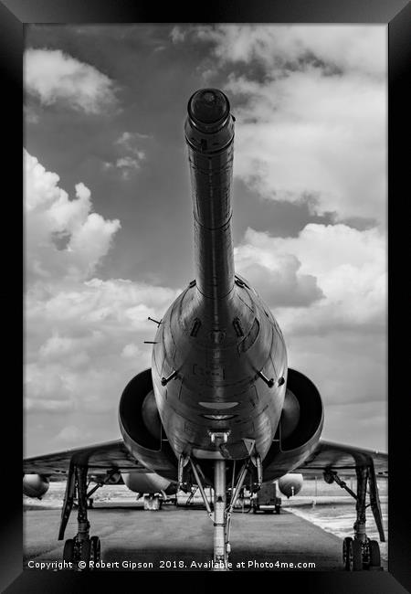 Mirage jet aircraft nose  Monochrome Framed Print by Robert Gipson