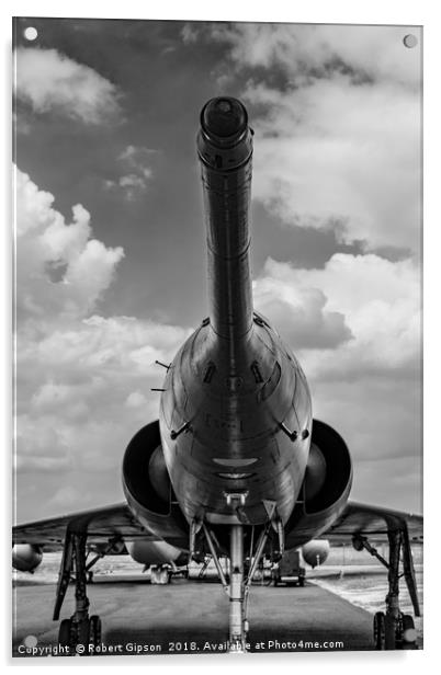 Mirage jet aircraft nose  Monochrome Acrylic by Robert Gipson