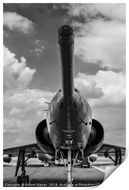 Mirage jet aircraft nose  Monochrome Print by Robert Gipson
