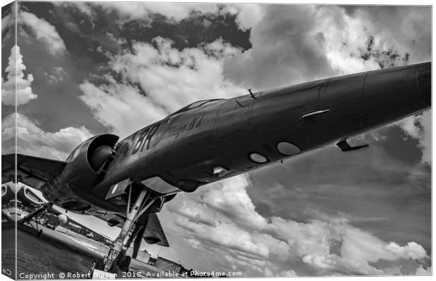 Mirage jet aircraft low monochrome Canvas Print by Robert Gipson