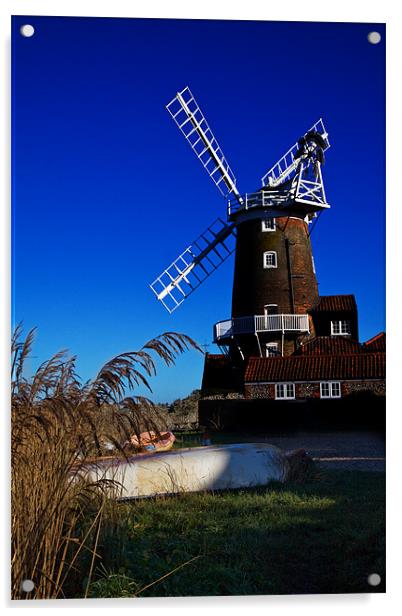 Cley Windmill Acrylic by Roy Scrivener