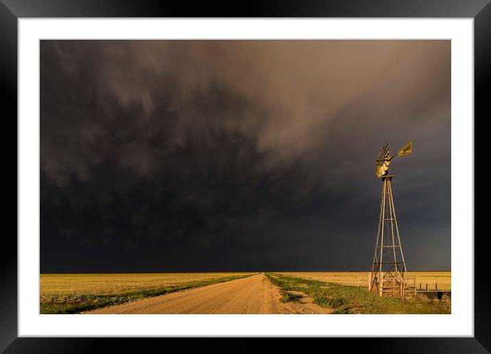The Storm and a Windmill Framed Mounted Print by John Finney
