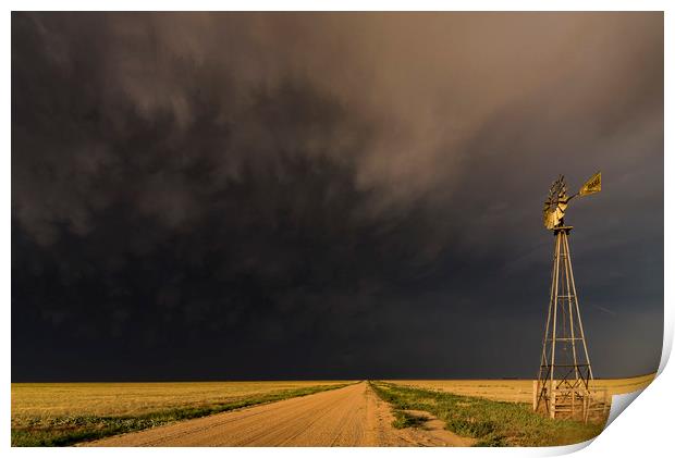 The Storm and a Windmill Print by John Finney