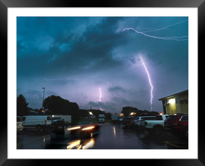 Extreme Lightning with Super Sonic booms Framed Mounted Print by John Finney