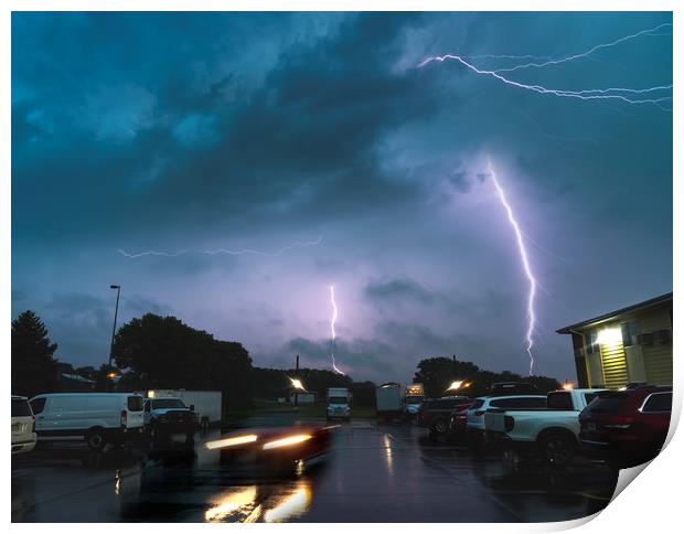 Extreme Lightning with Super Sonic booms Print by John Finney