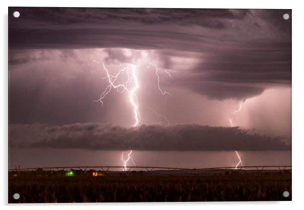 Supercell structre with Double Lightning Bolts Acrylic by John Finney