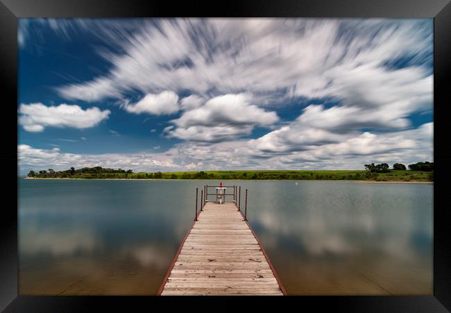 Melvern lake, Kansas Framed Print by John Finney