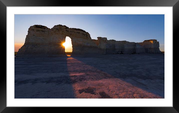 Monument Rocks sunset light Framed Mounted Print by John Finney