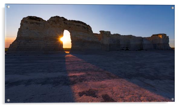 Monument Rocks sunset light Acrylic by John Finney