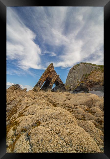 Blackchurch Rock, North Devon Framed Print by Images of Devon