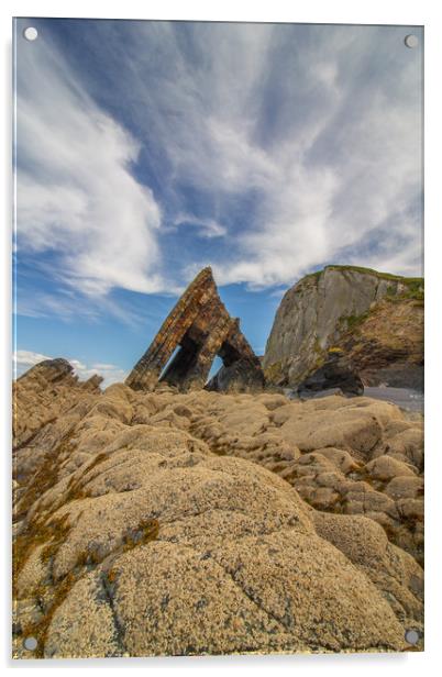 Blackchurch Rock, North Devon Acrylic by Images of Devon