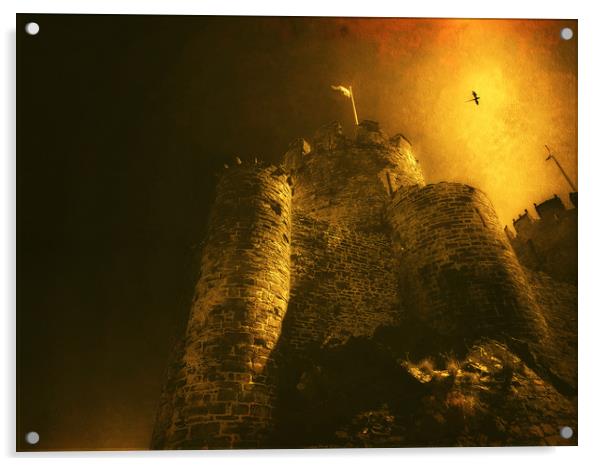Conwy Castle North Wales  Acrylic by simon alun hark
