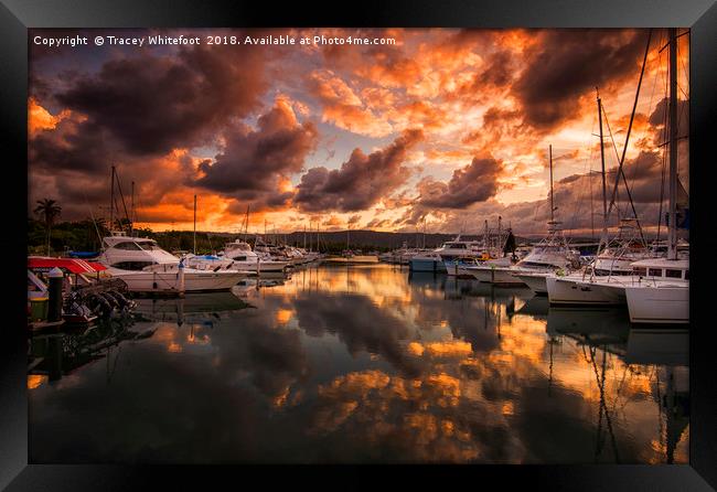 Fiery Sky  Framed Print by Tracey Whitefoot