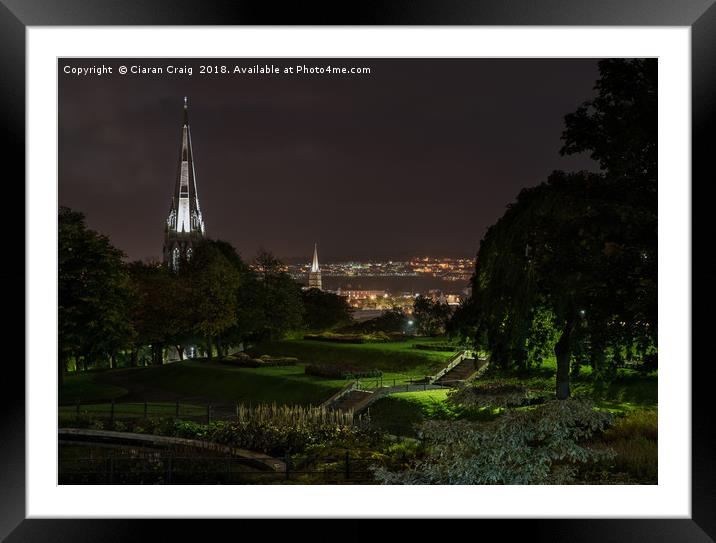 Brook Park at Night  Framed Mounted Print by Ciaran Craig