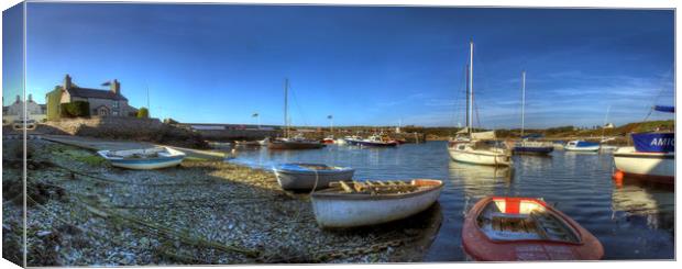 Cemaes Harbour on Anglesey - Panorama Canvas Print by Philip Brown