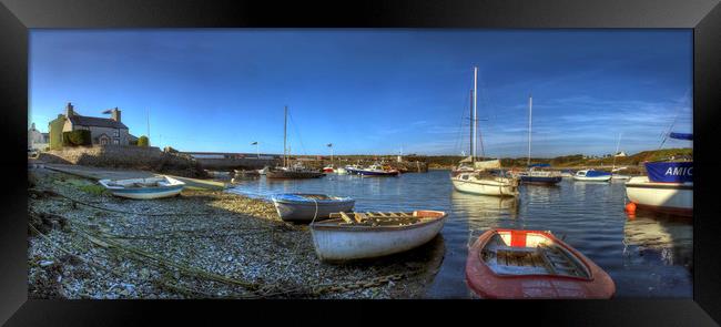 Cemaes Harbour on Anglesey - Panorama Framed Print by Philip Brown
