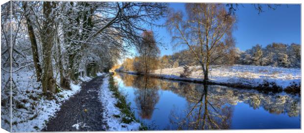 Canalside Winter Wonderland - Panorama Canvas Print by Philip Brown