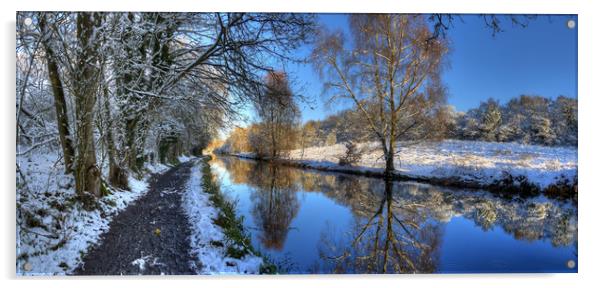 Canalside Winter Wonderland - Panorama Acrylic by Philip Brown