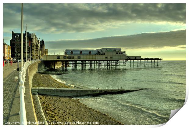 Aberystwyth pier and beach Print by Rob Hawkins