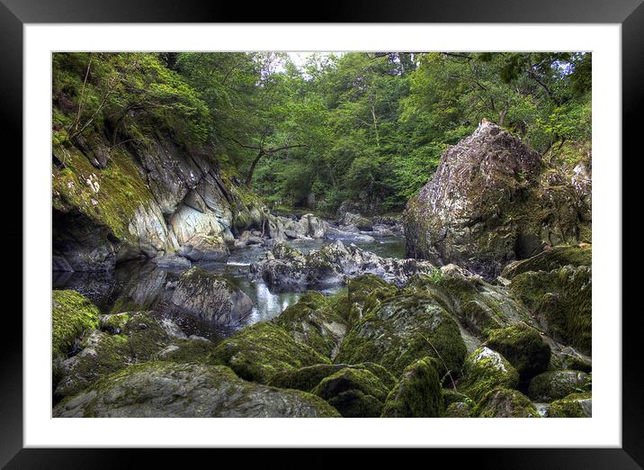 Rocky stream in the Fairy Glenn, Wales Framed Mounted Print by Philip Brown