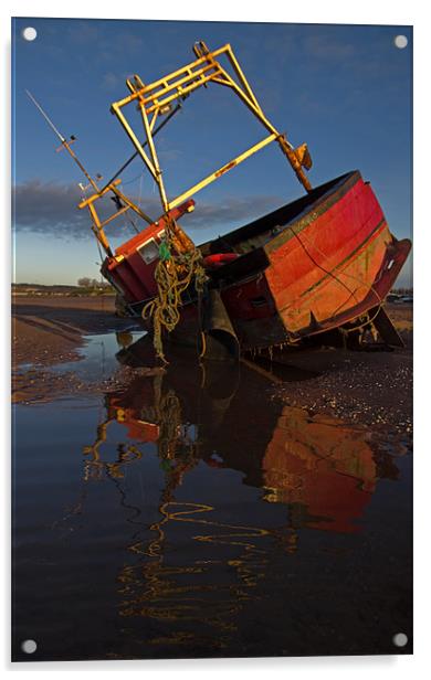 Boat on the Exe Estuary Acrylic by Pete Hemington