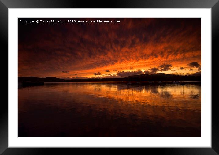 A Mirrored Sunset  Framed Mounted Print by Tracey Whitefoot