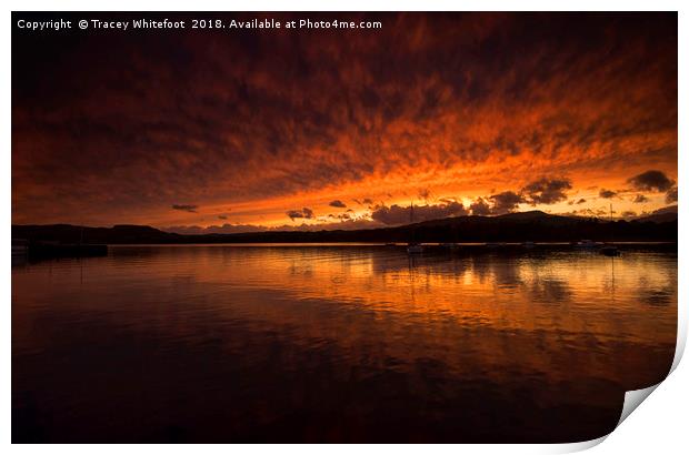 A Mirrored Sunset  Print by Tracey Whitefoot