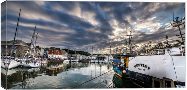 Sunset in Padstow Canvas Print by David Wilkins