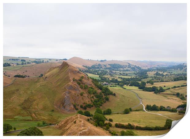 Park Hill from Chrome Hill, England Print by Hazel Wright