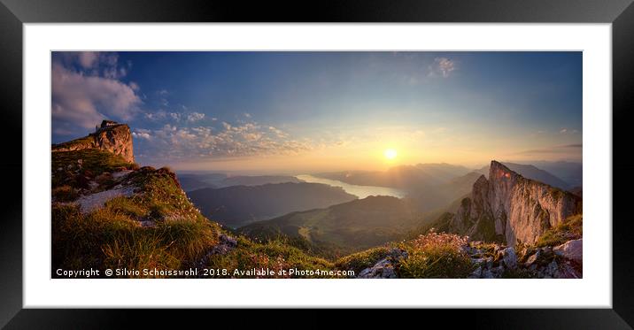 Sunrise on the Schafbergspitze Framed Mounted Print by Silvio Schoisswohl