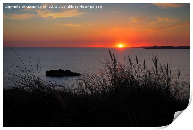 Anglesey Sunset Print by Antony Burch