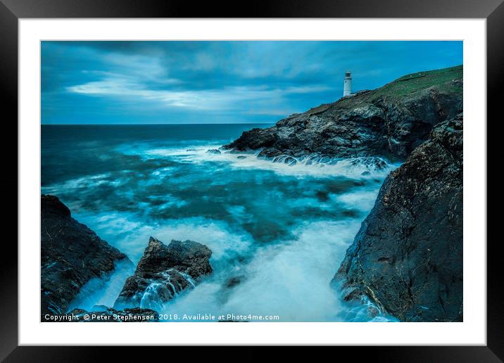 Trevose Lighthouse  Cornwall                       Framed Mounted Print by Peter Stephenson