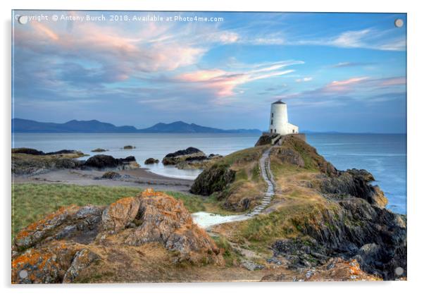 Twr Mawr Lighthouse Acrylic by Antony Burch