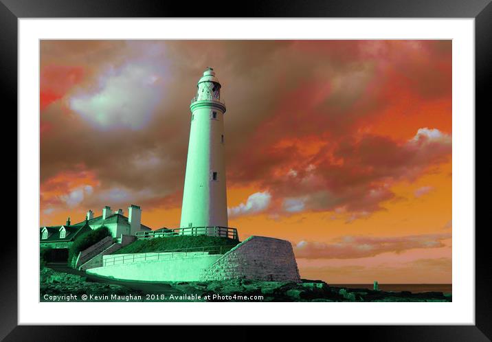 St Marys Lighthouse Whitley Bay North Tyneside Framed Mounted Print by Kevin Maughan