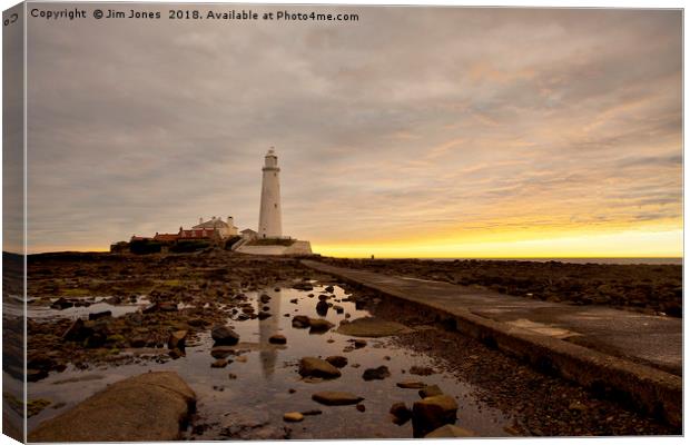 Another sunrise at St Mary's Island Canvas Print by Jim Jones