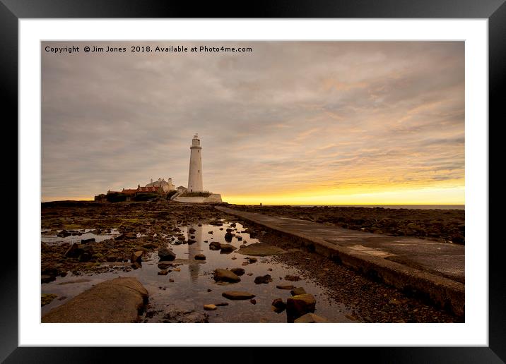Another sunrise at St Mary's Island Framed Mounted Print by Jim Jones
