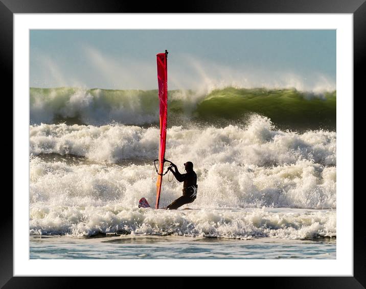 Conquering the Mighty Wave Framed Mounted Print by Colin Allen