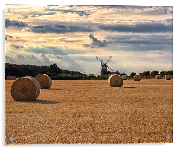 Hay-Bayling In Norfolk Acrylic by Reg K Atkinson