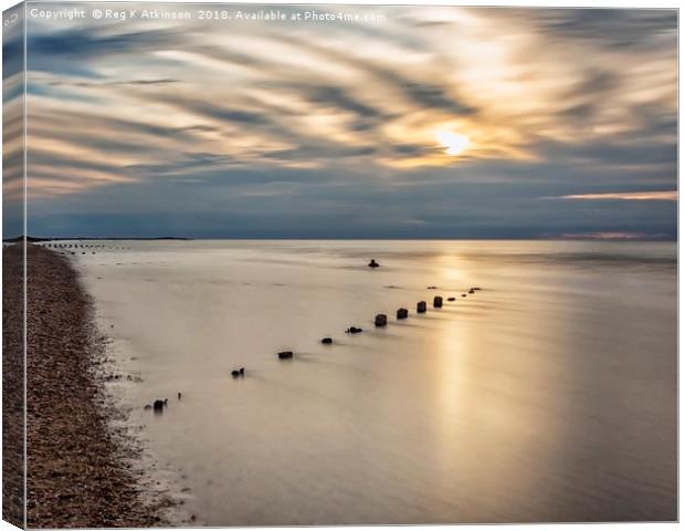 Sunset at Brancaster, Norfolk Canvas Print by Reg K Atkinson