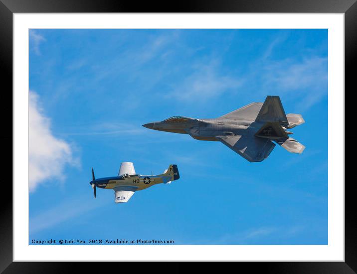 Aeroplanes past and present Framed Mounted Print by Neil Yeo