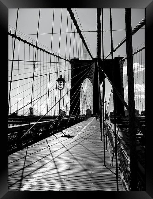 Brooklyn Bridge Framed Print by peter tachauer