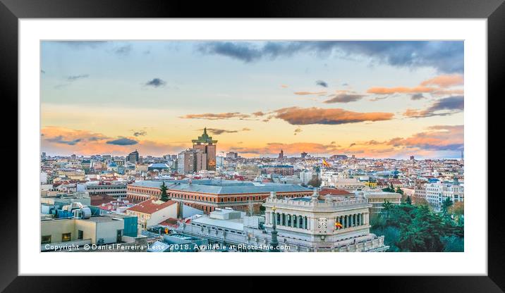 Aerial View Madrid Cityscape Framed Mounted Print by Daniel Ferreira-Leite