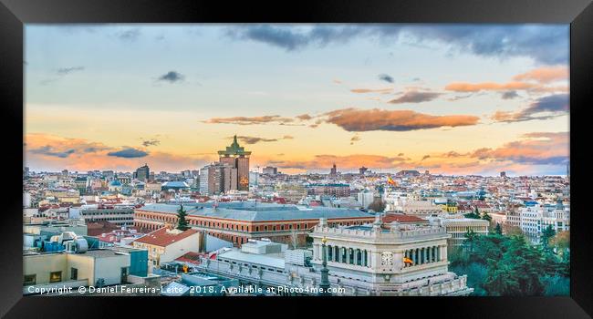 Aerial View Madrid Cityscape Framed Print by Daniel Ferreira-Leite